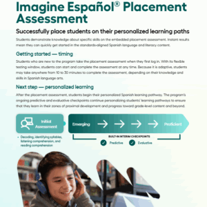 Imagine Español Placement Assessment Product Feature Benefit Flyer
