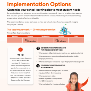 Imagine Language & Literacy Implementation Options Flyer