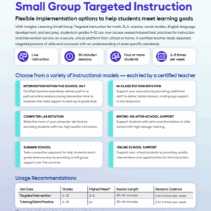 Small Group Targeted Instruction Implementation Flyer