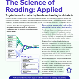 Sonday System Science of Reading Product Feature Benefit Flyer