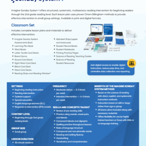 Imagine Sonday System 1 Product Feature Benefit Flyer
