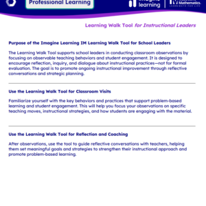 4LW-IMv1 Learning Walk Tool for Instructional Leaders