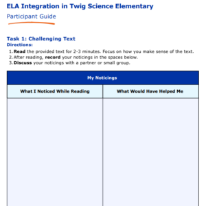 3GD-TW ELA Integration in Twig Science Elementary Participant Guide