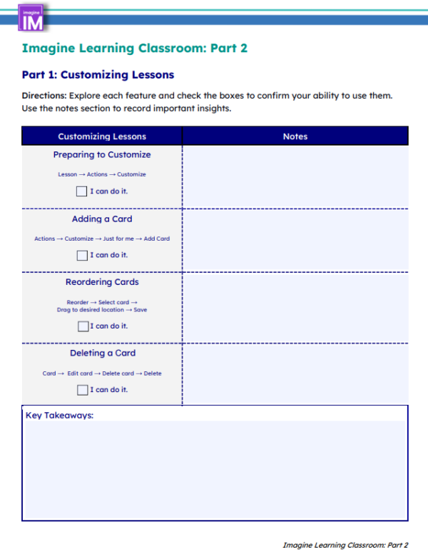 ILC-IMv2 Platform Part 2 Handout 6-8