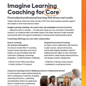 Imagine Professional Learning Coaching for Core Curriculum Product Feature/Benefit Flyer