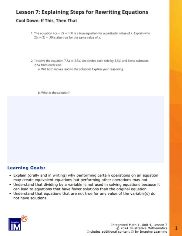 1GS-IMv2 Getting Started INT Cool-downs: Imagine IM