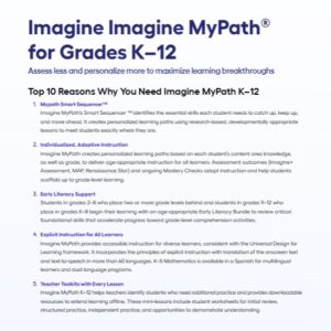 Imagine MyPath for Grades K-12 Product Feature Benefit Flyer