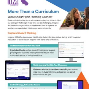 Imagine IM California More Than a Curriculum Product Feature/Benefit Flyer