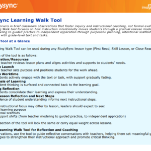 5LL-SS Teacher Learning Walk Tool