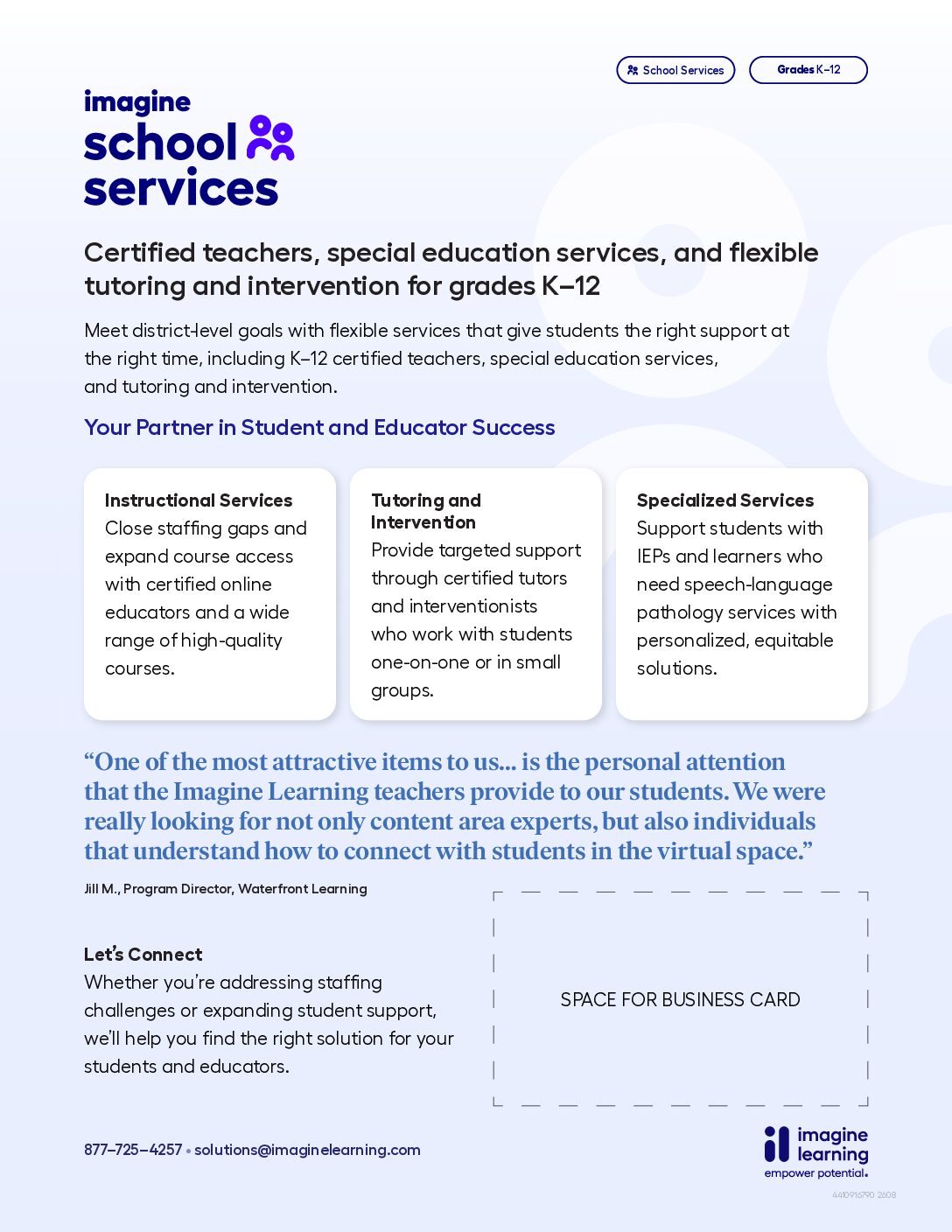 School Services Business Card Flyer